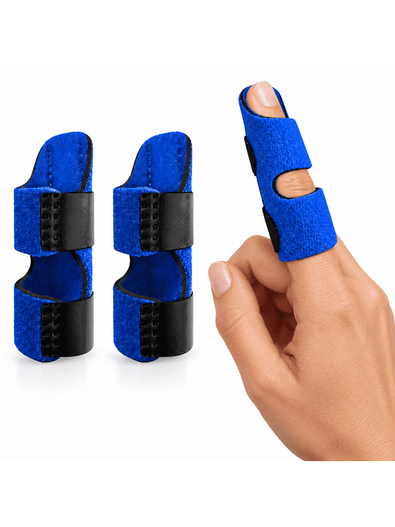 Adjustable Finger Splint for Men & Women, Padded Finger Straightener Stabilizer for Trigger Finger, Arthritis, Mallet Finger, Sprains & Broken Fingers, Fits Index, Middle, Ring & Pinky Fingers