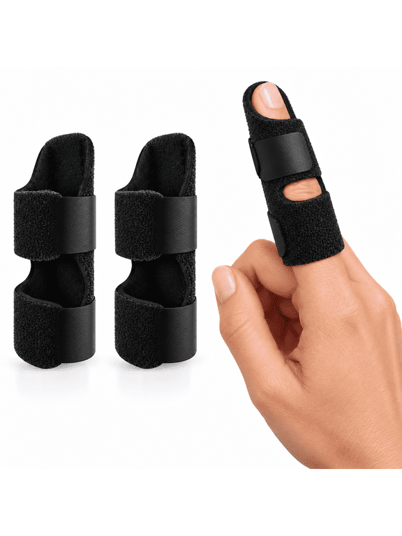 Adjustable Finger Splint for Men & Women, Padded Finger Straightener Stabilizer for Trigger Finger, Arthritis, Mallet Finger, Sprains & Broken Fingers, Fits Index, Middle, Ring & Pinky Fingers