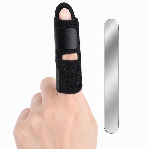 Adjustable Finger Splint for Men & Women, Padded Finger Straightener Stabilizer for Trigger Finger, Arthritis, Mallet Finger, Sprains & Broken Fingers, Fits Index, Middle, Ring & Pinky Fingers