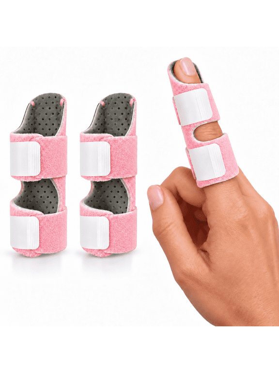 Adjustable Finger Splint for Men & Women, Padded Finger Straightener Stabilizer for Trigger Finger, Arthritis, Mallet Finger, Sprains & Broken Fingers, Fits Index, Middle, Ring & Pinky Fingers