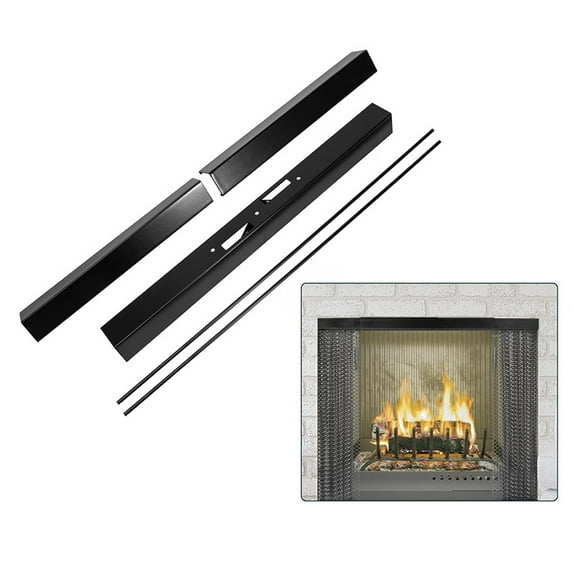 Adjustable Fireplace Curtain Rod, Heavy-Duty Metal Fireplace Rod Kit With Spark Screen Compatibility, For Fireplace Net Curtains, Multi-Scene Use