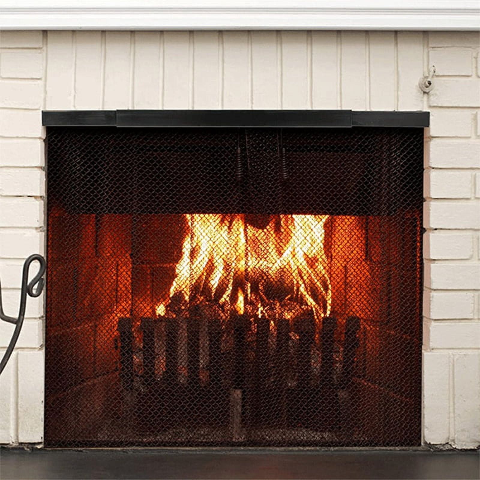 Adjustable Fireplace Rod Kit for Fireplace Spark Screen, Rod and Valance Kit Install to Leveling