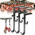 thumbnail image 1 of Adjustable Fireplace Stocking Hanger Heavy Duty Mantel Hook - No Drill Double Hook Garland Holder for Brick Hearth Decor(C), 1 of 7