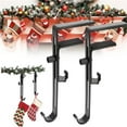 thumbnail image 1 of Adjustable Fireplace Stocking Hanger Hook, Heavy Duty Mantel Clip for Garland Christmas Decorations, No Drill Hanger for Brick Fireplace 0.6-2.4 inch(Black-2pc), 1 of 3