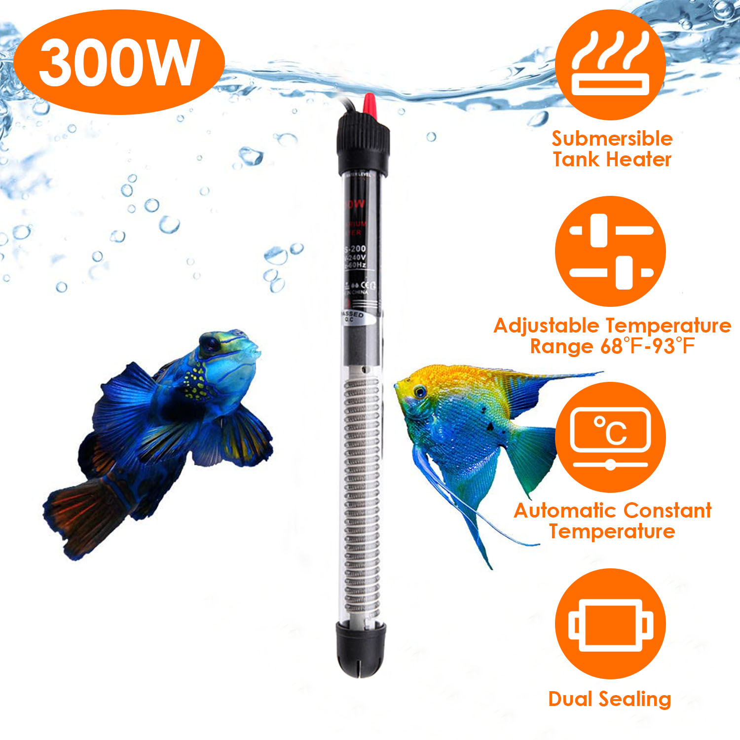 Adjustable Fish Tank Heater, iMountek Submersible Aquarium Heater