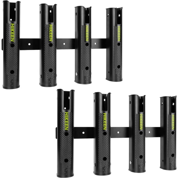 Adjustable Fishing Rod Holder, 4 Tube Fishing Pole Holders Wall-Mounted Rod Rack for Boat Kayak Golf Cart Garage Crate Cooler Wagon RV(2 Pack)