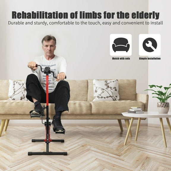 Adjustable Fitness Equipment for Seniors,Hand Arm Leg Knee Peddler,Elderly Home Pedal Exercise Bike for Total Body,Upper Lower Limb Rehabilitation Machine