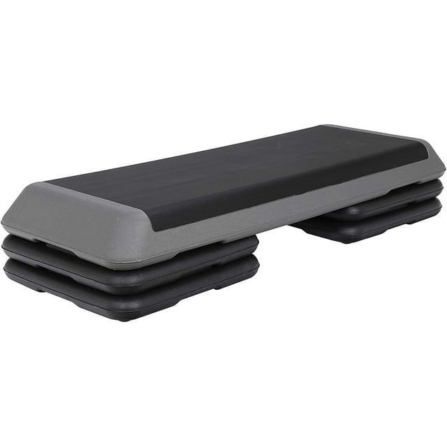 Adjustable Fitness Step Platform 43" Gym Aerobic Training Stepper w/4