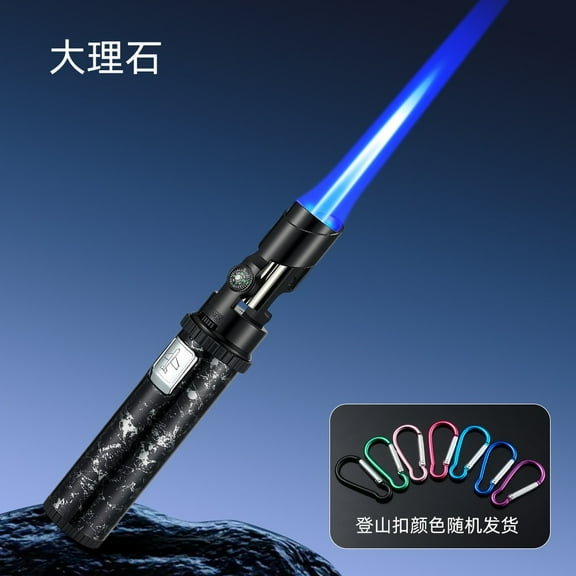 Adjustable Flame Torch Lighter with Windproof Technology and Butane Window, Safe Lock for Camping, BBQ, and Outdoor Use, Refillable Butane Lighter