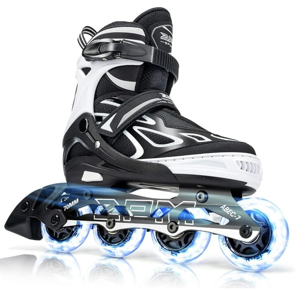 Adjustable Flashing Inline Skates, All Wheels Light Up, Fun Illuminating Skates for Kids Men Adult Women and Boys