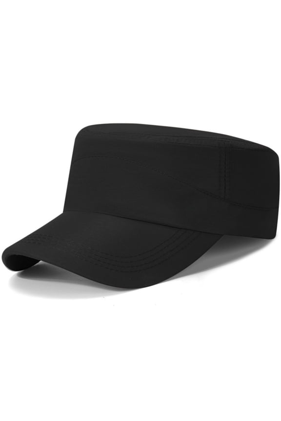 Adjustable Flat Top Cap Fashionable Solid Color Unisex Adjustable Strap Cadet Cap Baseball Cap for Outdoor Sports And Activities Ear Flaps Newsboy Hats Khaki One Size