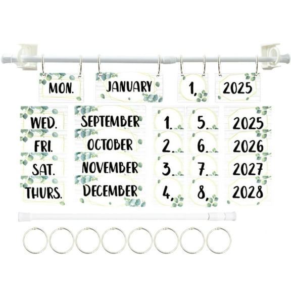 Adjustable Flipping Calendar Classroom Calendar Bulletin Board Set With Adjustable Holder 54 Date Cards And Metal Rings