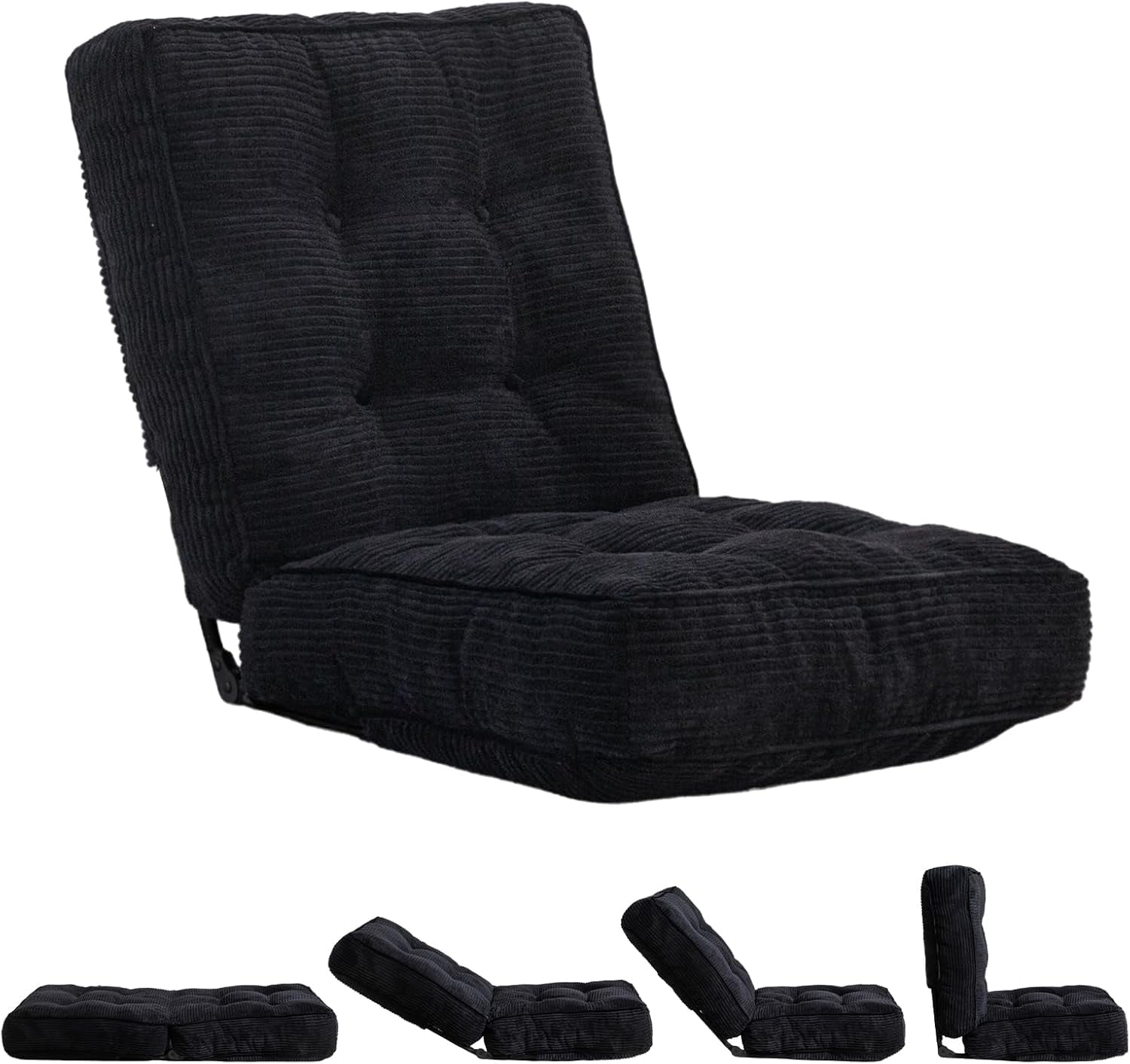 Floor Chair With Back Support - Portable Stadium Seat Cushion For Outdoor, Picnics, Camping