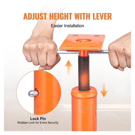 Adjustable Floor Jack 53-93", House Jack Post - Heavy Duty 18000lbs Capacity, Leveling Lift for Beams, Patios, Construction
