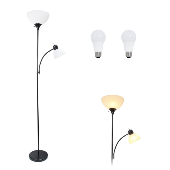 Adjustable Floor Lamp, Traditional, LED Bulbs Included, 71.5 Inch, Black