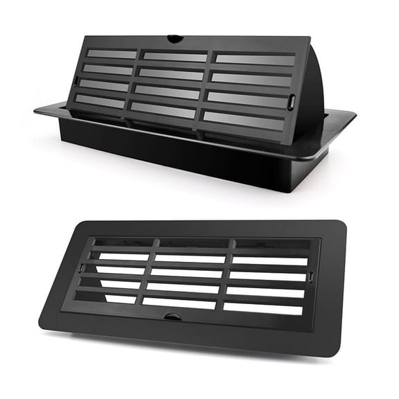 Adjustable Floor Vent Covers 4 x 10 inch, Air Vent Deflectors for Home Floor, Black Register Vent Deflector-2pack