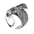 thumbnail image 1 of Adjustable Flying Eagle Open Ring Vintage Viking Punk Zinc Alloy Animal Statement Ring for Women and Men Silver Tone Classic Jewelry, 1 of 7
