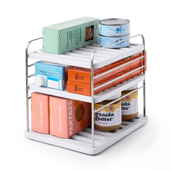 Adjustable Foil & Kitchen Cabinet Organizer – White, Non-Slip, Steel Wire (20 lbs),No Tools Setup,Available in Small/Large/XL Classic & Small/Large Premium
