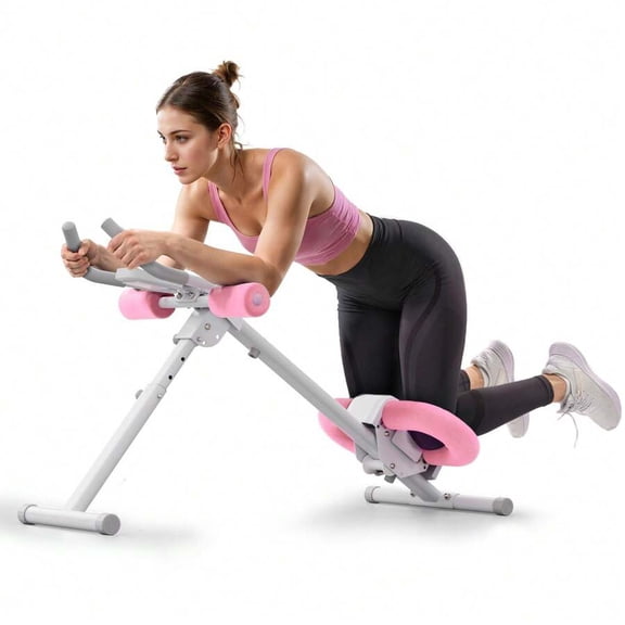 Adjustable Foldable Ab Trainer Machine with Knee Protection, Home Gym Abdominal Workout Equipment Core Strength Trainer for Stomach Fitness Exercise