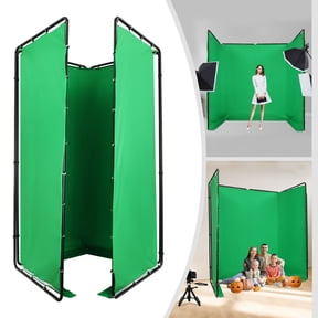 Adjustable Foldable Backdrop Stand with Green Screen, Portable Photography Studio Setup, 13.12*7.87ft