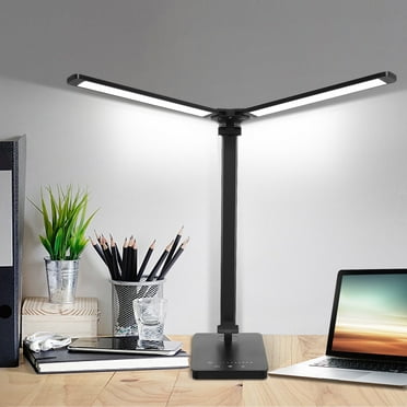 Adjustable Foldable Desk Lamp for Home Office,Double Swing Arm Bright LED Desk Light,Eye-Caring Architect Task Lamp,Touch Control Desktop Lamp Dimmable Table Desk Light for Work/Study/Craft