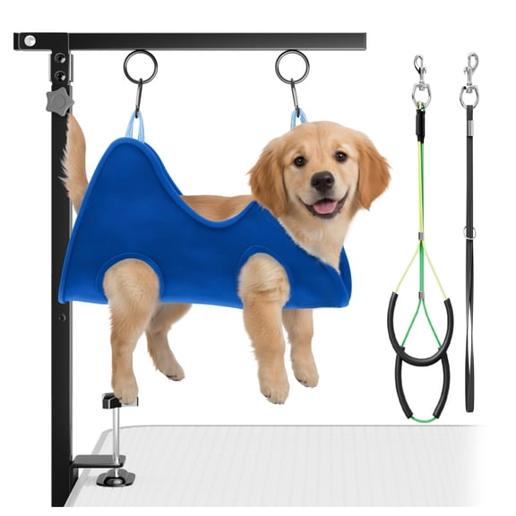 Adjustable Foldable Dog Arm With Clamp  26-40 In Height Safety Hammock & No-sit Holders Restraint For Small Medium Dogs