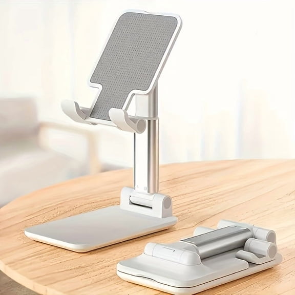 Adjustable Phone Stand for Desk, Portable Lightweight Phone Holder, Foldable Cell Phone Stand Compatible with iPhone, Tablets & E-Readers