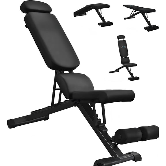 Adjustable Foldable Portable Weight Bench for Gym,700-800LBS Flat Incline Decline Workout Bench for Full Workout Easy Assembly for Gym