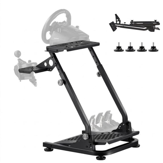 Adjustable & Foldable Racing Wheel Stand, Racing Simulator Cockpit for Logitech G29 G923 & Thrustmaster