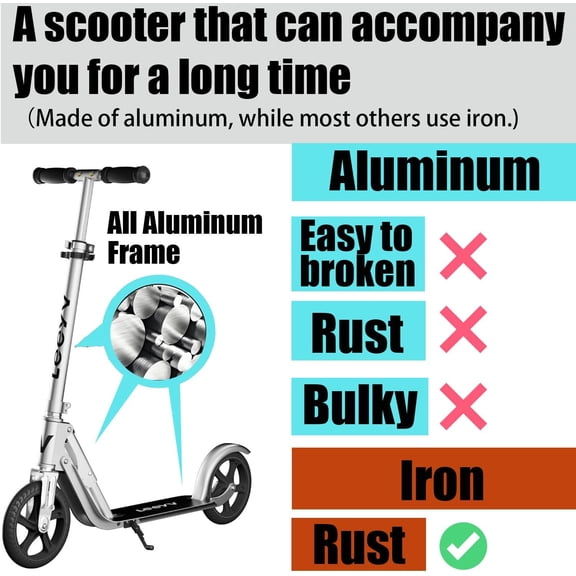 Adjustable Foldable Scooter for Kids & Adults | Lightweight Aluminum Frame | Smooth Ride on Any Terrain