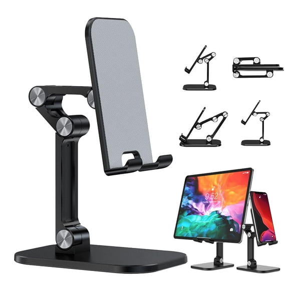Adjustable Foldable Tablet Desktop Stand Cell Phone Holder Mount for 4-12.9inch Phone and Tablet, iPhone, Samsung, iPad