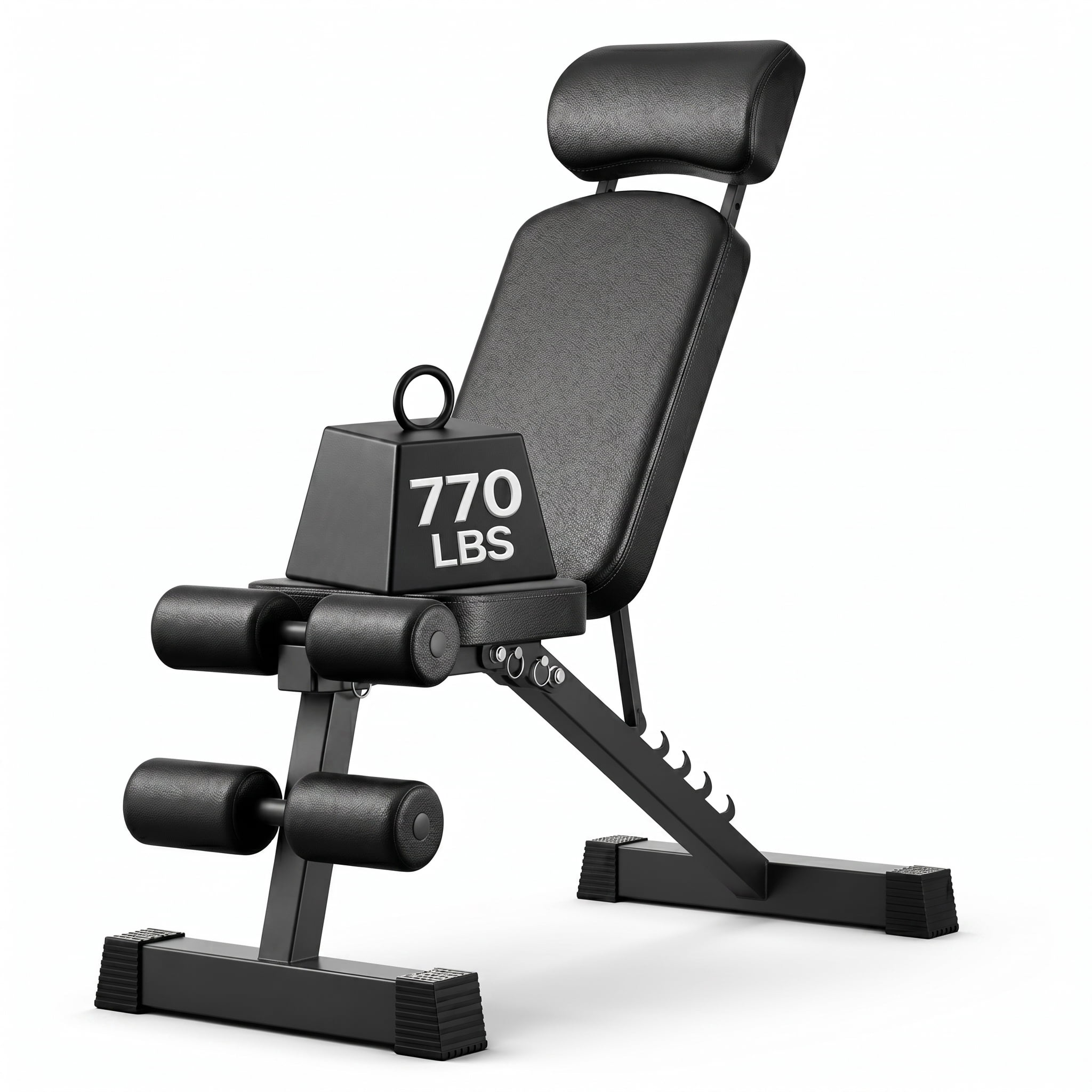 JaxShark Adjustable Foldable Weight Bench 6 Position 770lbs Incline Decline Home Gym Black