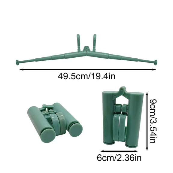 Adjustable Folding Drying Rack, ABS, Mint Green, 49cm, Portable Laundry Hanger