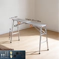 thumbnail image 1 of Adjustable Folding Scaffold Work Platform, 1200Lbs Capacity Steel Step Stool, 39-79"L×11.8"W×35-60"H, Portable Stable Scaffolding for Home Renovation, RV Cleaning, Painting & Car Washing, 1 of 13