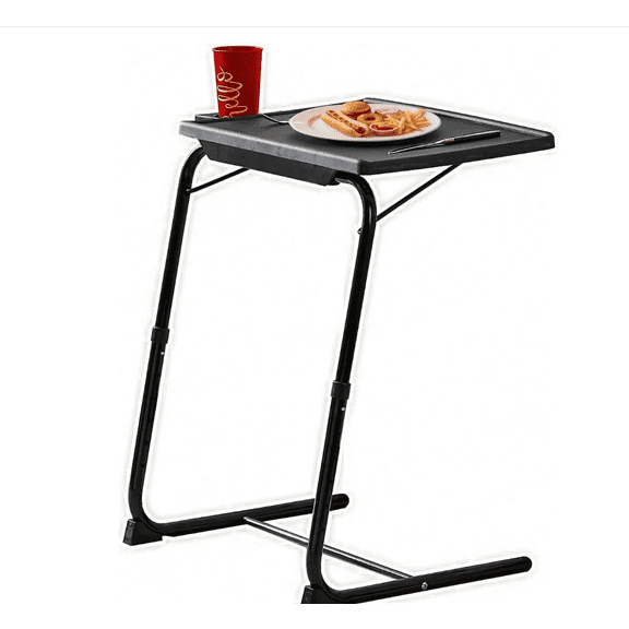 Adjustable Folding TV Tray Table, Fold Flat Side Table for Sofa Bed Eating Working