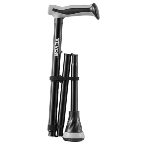Adjustable Folding Walking Cane with 8 Height Levels and Pivoting Tip for Enhanced Stability and Comfort