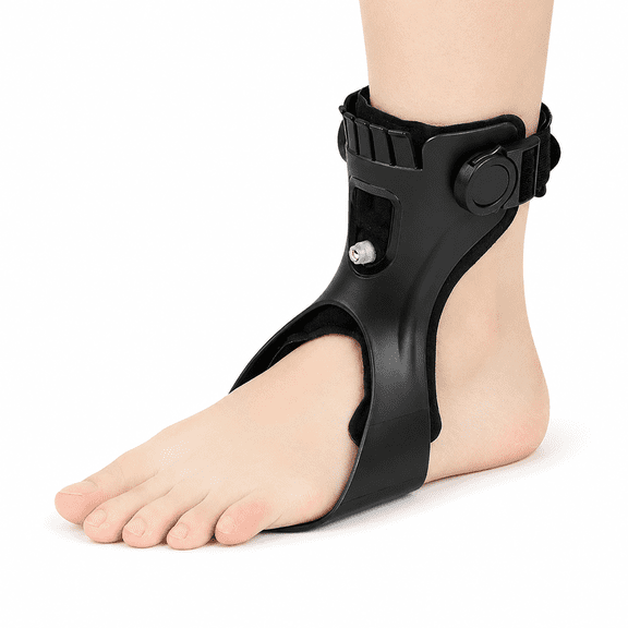 Adjustable Foot Drop Brace, Inflatable AFO Ankle Support Brace with Air Cushion Support, Breathable Ankle Foot Support for Walking Assistance, Left or Right Foot (Right, L, 1 Pack)