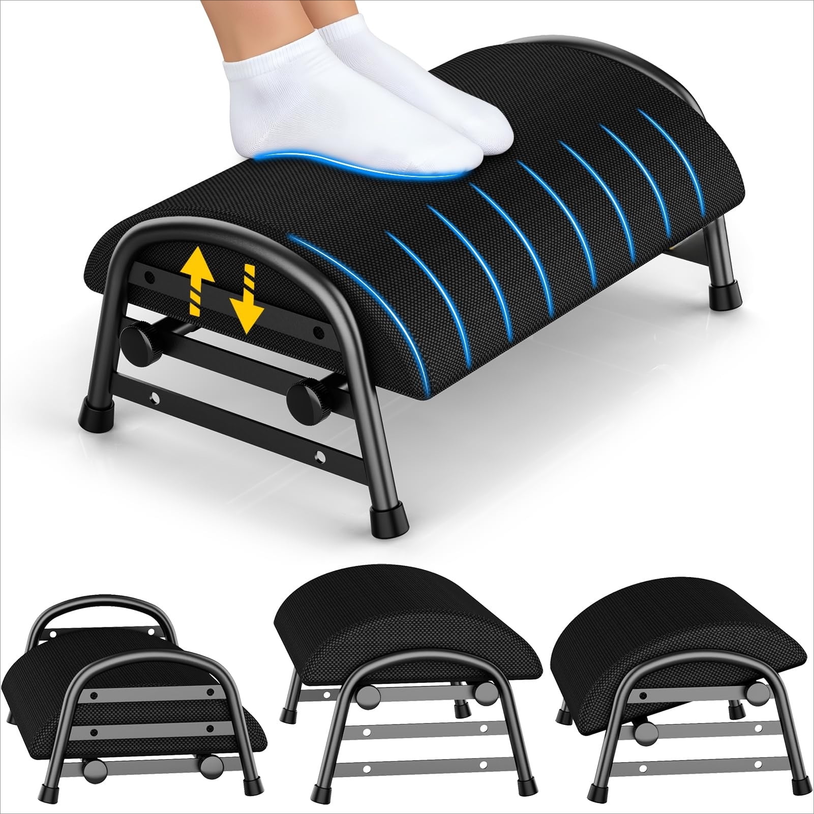 Computer Footrest Adjustable Adjustable Foot Rest for Under Desk at Work, Ergonomic Under Desk ...