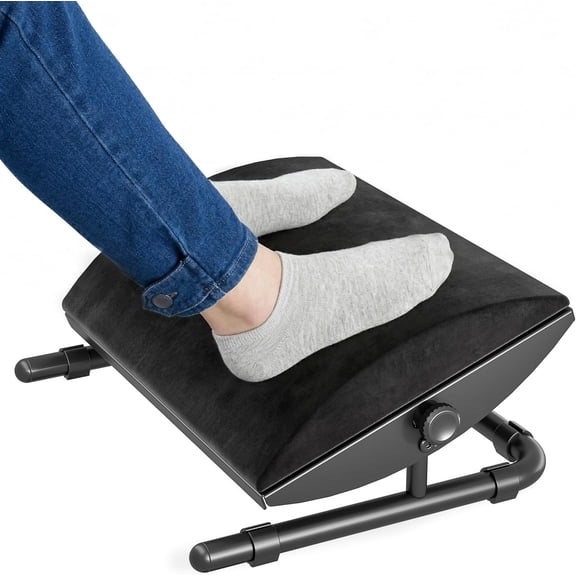Adjustable Footrest with Removable Memory Foam and Non-Slip Steel Base