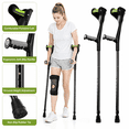 thumbnail image 1 of Adjustable Forearm Crutches for Adults, Lightweight Foldable Aluminum Walking Crutches with Ergonomic Handle, 10-Level Height, Anti-Drop Cuff & Non-Slip Tips (1 Pair), 1 of 6