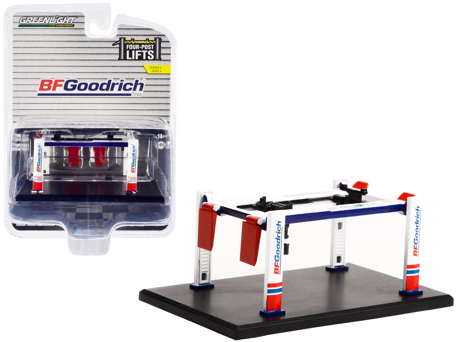 Adjustable FourPost Lift "BFGoodrich" White and Red "FourPost Lifts