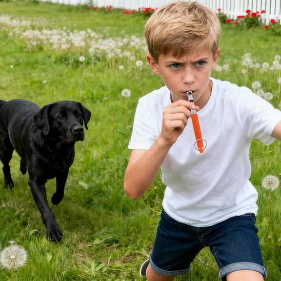 Adjustable Frequency Dog Training Whistle for Obedience Recall and Behavior Modification with Silent Sound Technology