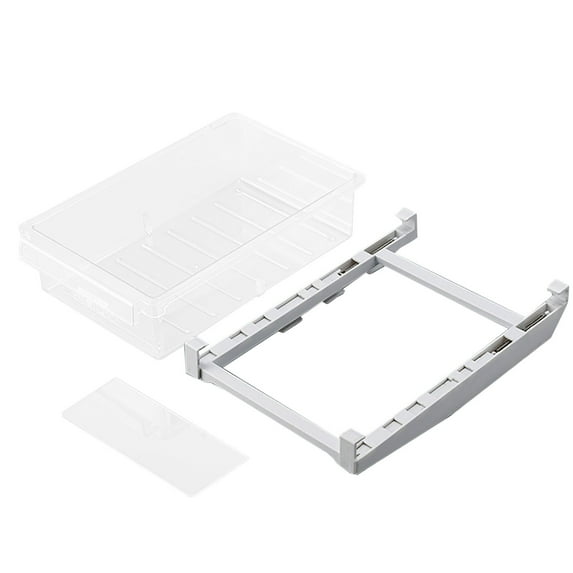 Adjustable Fridge Drawer Organizer, Expandable Clear Plastic Storage Bin with Divider for Fruit Vegetables Deli, Bpa-Free Stackable Refrigerator Shelf Container, , 1X Refrigerator Drawer Storage Box