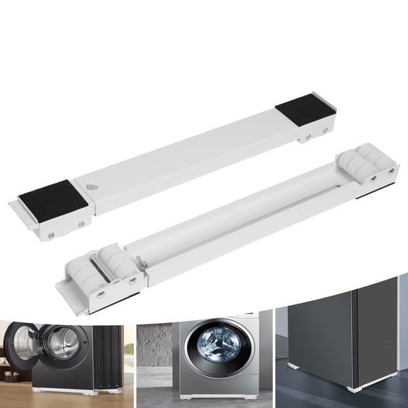 Adjustable Fridge Stand, 24 Wheels Washing Machine Base Stand Appliance Rollers, Furniture Dolly Extendable Mobile Washing Machine Base Stand for Home Laundry Rooms