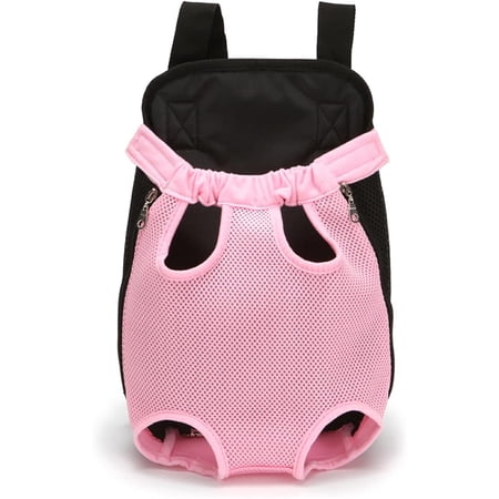Adjustable Front Dog Straps Outside The Backpack Legs, Easy to Carry Pets, Fashionable Kangaroo Travel Dog Bag(Pink)