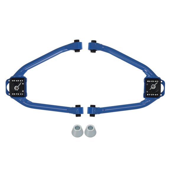 Adjustable Front Upper Camber Control Arms Kit - Blue, Steel Construction, Rubber Bushings, Fits Nissan 350Z (2003-2009) & Infiniti G35 (2003-2007/2006) - Left/Right, OEM: MXR02FXSY