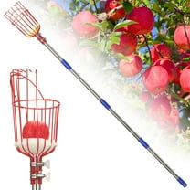 FENHRTVM Fruit Picker 6.5ft Adjustable Lightweight Fruit Picker Pole with Basket , Pick Avocado Apple Mango Grabber ,Stainless Steel Handle Sliver