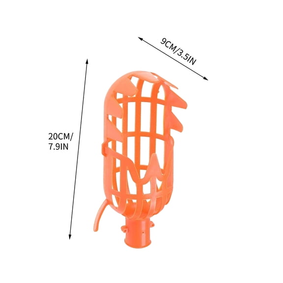 Adjustable Fruit Picking Basket with Removable Pole Attachment for Harvesting Oranges, Pears, and Apples in Yellow