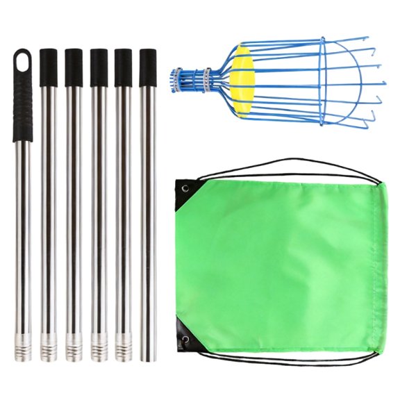 Adjustable Fruit Picking Tool with Lightweight Stainless Steel Rod Big Basket