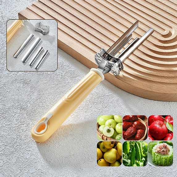 Adjustable Fruit and Vegetable Corer, 2025 Stainless Steel Core Remover Tool with Handle for Apple Pear Zucchini Kitchen Gadgets Cooking Accessories